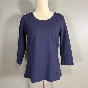 Boden Evie Ponte Top US 8 Nautical Coastal Sailor Preppy Whimsical Tailored